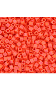 Miyuki square - cubes 1.8mm Beads - Opaque orange matted ab SB18-406FR